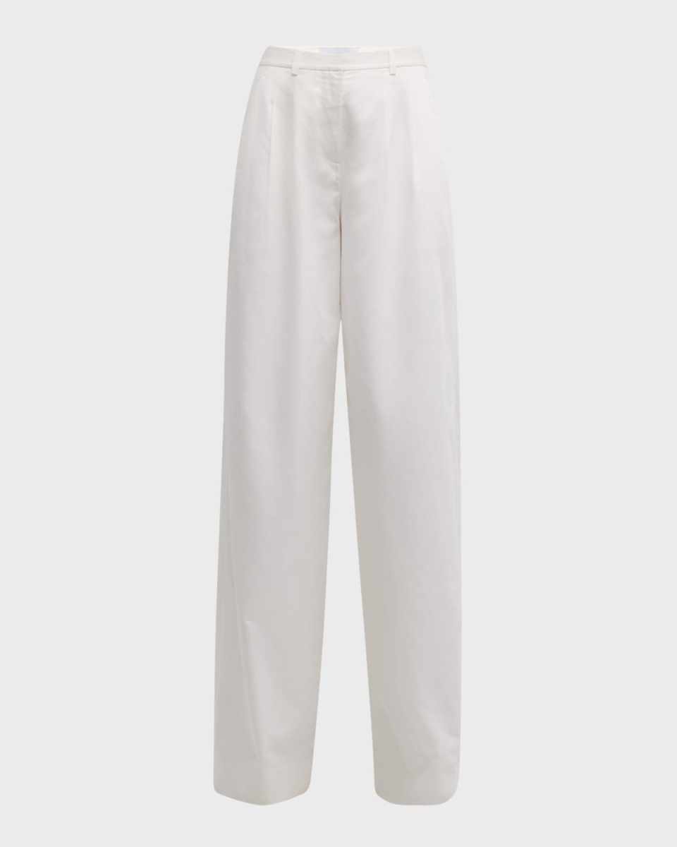 Juliana Wide-Leg Pleated Trousers